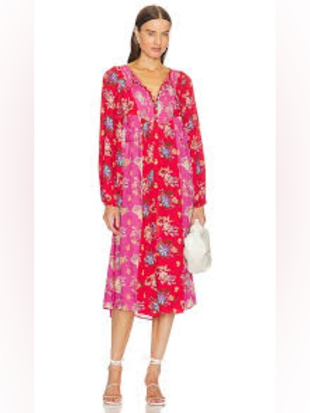 Spell & The Gypsy Collective Solstice Boho Midi Dress M Pink Red Floral Rare